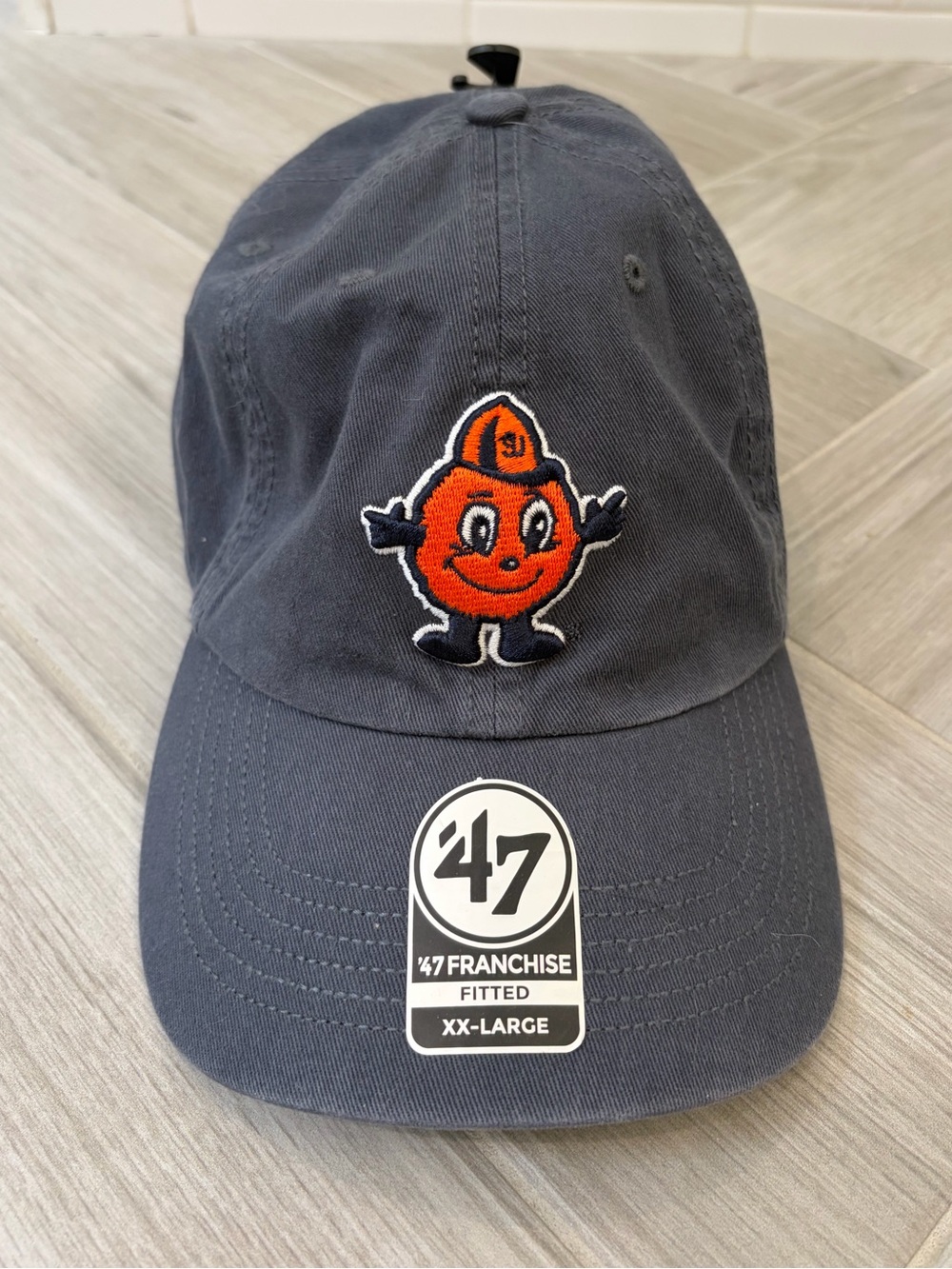 47 Vintage Navy Syracuse Baseball Hat with Orange Mascot Patch New